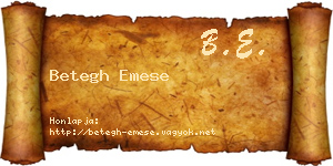 Betegh Emese névjegykártya